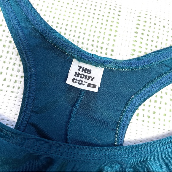 Rare Vintage The Body Co racerback green blue athletic romper jumpsuit - Picture 6 of 9